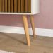 Aparador Buffet Wood Prime 3 Portas Cantinho Café Prateleira Organizadora Pés Palito Decoração Retrô - Off White-Ripado Nature - RPM Móveis