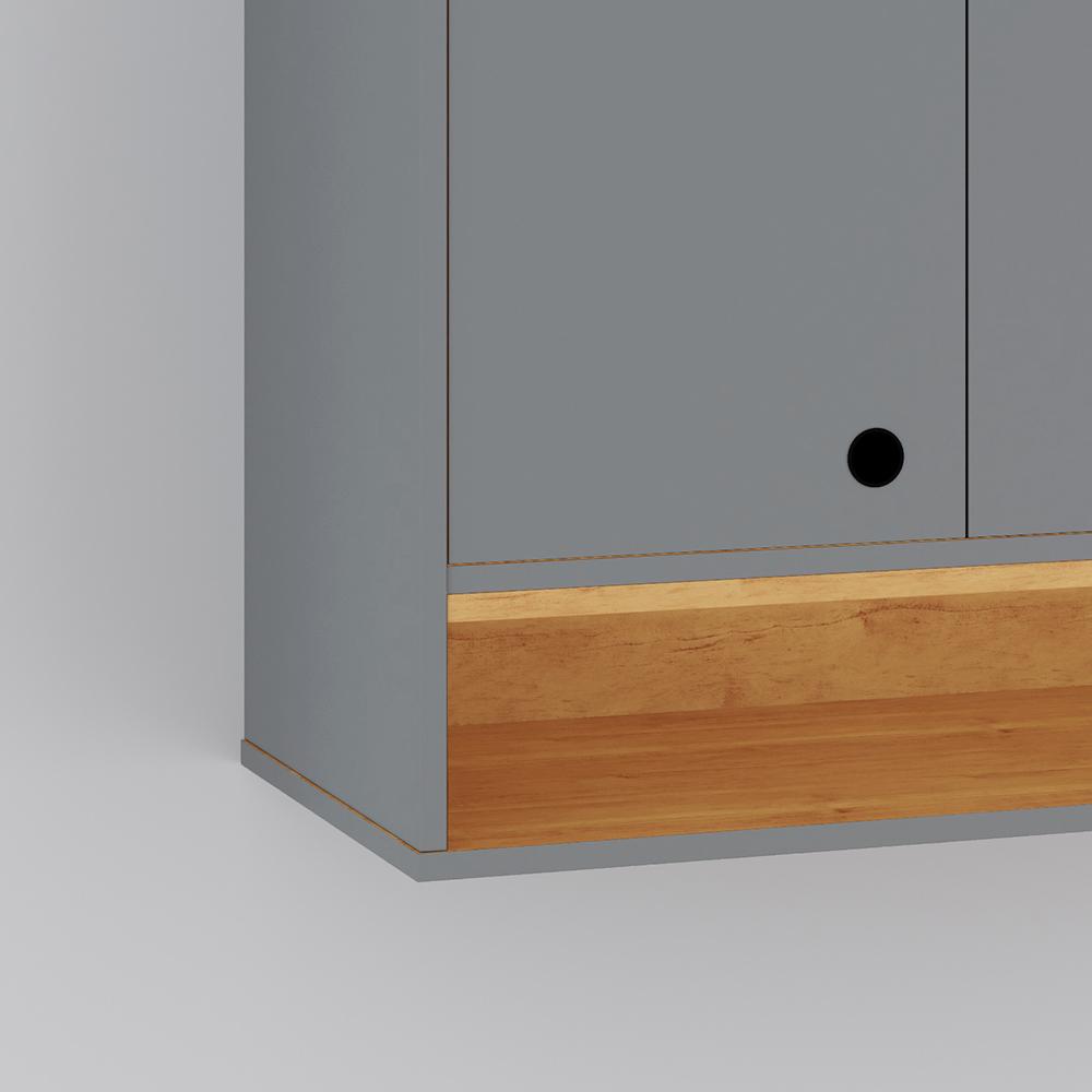 Armário Aéreo Organizador Suspenso Parede Multiuso 3 Portas Cozinha Jessica - Cinza - Cinamomo