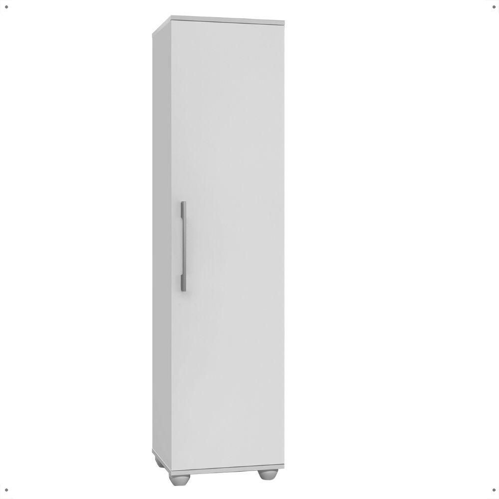 Armário Multiuso Sofia 1 porta 5 prateleiras Nicho Lavanderia Porta Objetos Branco