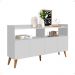 Buffet Master 4 Portas Pés Palito Madeira Nicho Organizador Aparador Grande Sala Jantar Branco - Lojas RPM
