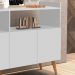 Buffet Master 4 Portas Pés Palito Madeira Nicho Organizador Aparador Grande Sala Jantar Branco - Lojas RPM