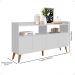Buffet Master 4 Portas Pés Palito Madeira Nicho Organizador Aparador Grande Sala Jantar Branco - Lojas RPM