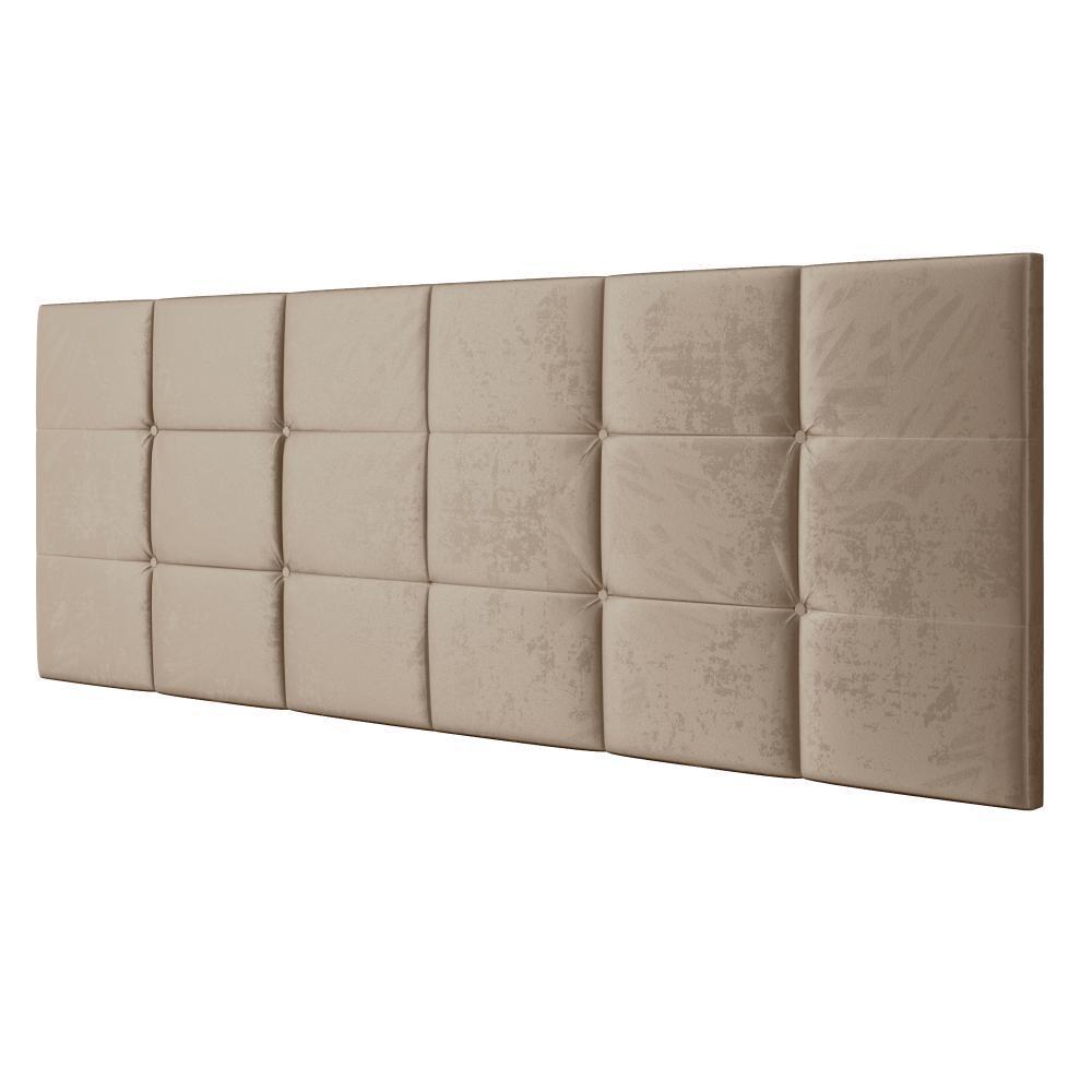 Cabeceira Cama Box Casal 1,40 Suspensa Bia Suede - Bege - RPM Móveis