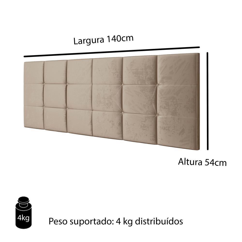 Cabeceira Cama Box Casal 1,40 Suspensa Bia Suede - Bege - RPM Móveis