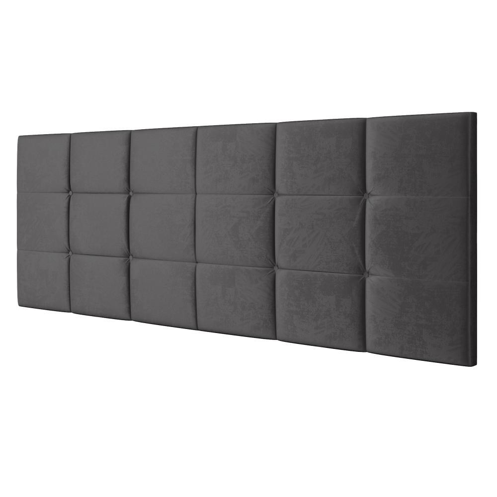 Cabeceira Cama Box Casal 1,40 Suspensa Bia Suede - Cinza - RPM Móveis