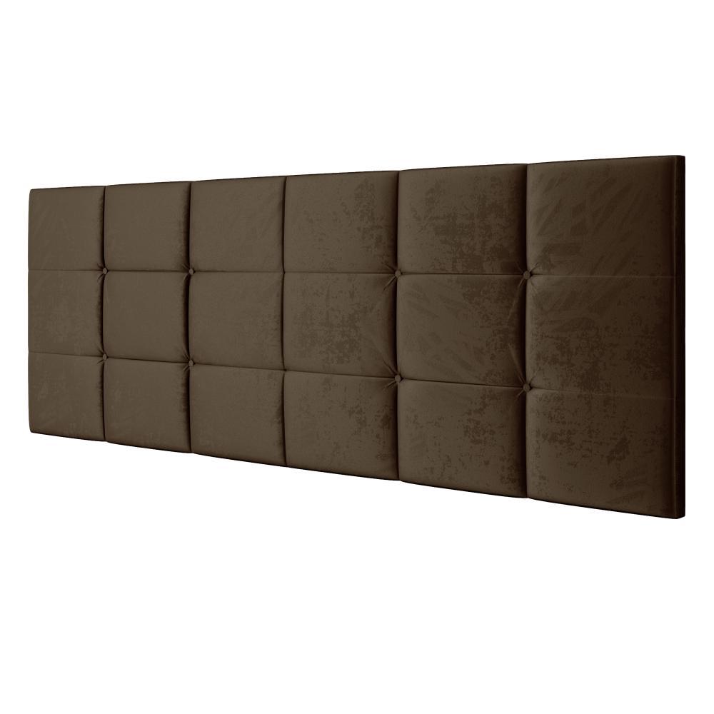 Cabeceira Cama Box Casal 1,40 Suspensa Bia Suede - Marrom - RPM Móveis