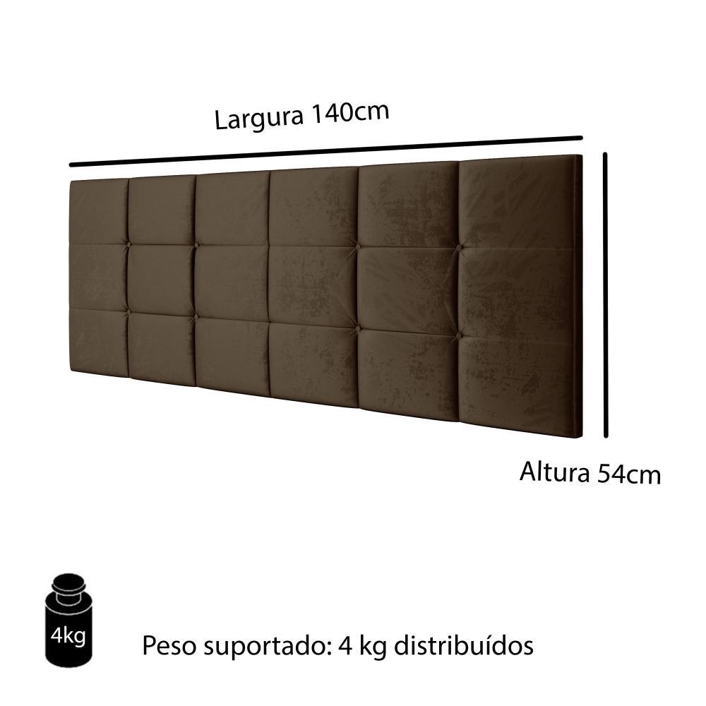Cabeceira Cama Box Casal 1,40 Suspensa Bia Suede - Marrom - RPM Móveis