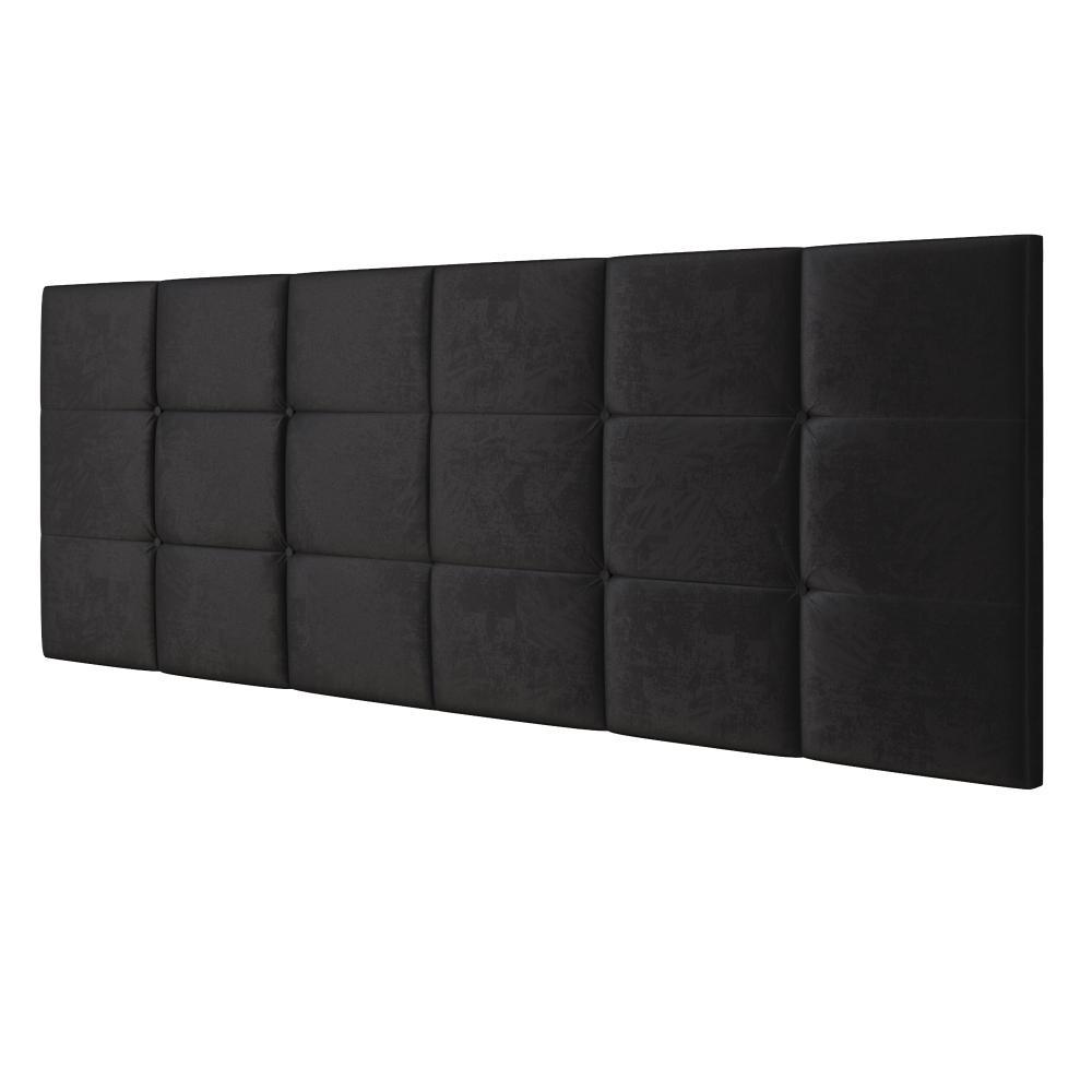 Cabeceira Cama Box Casal 1,40 Suspensa Bia Suede - Preto - RPM Móveis