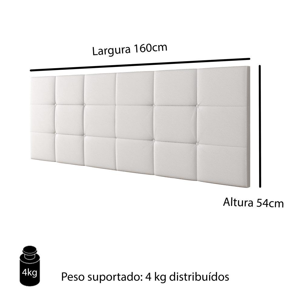 Cabeceira Cama Box Casal Queen 1,60 Suspensa Bia Corino - Branco - Lojas RPM