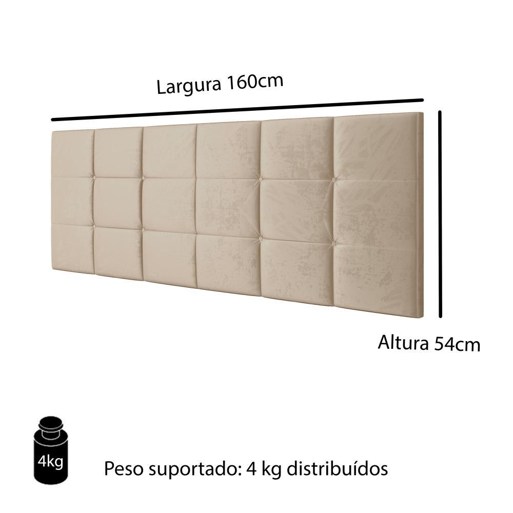 Cabeceira Cama Box Casal Queen 1,60 Suspensa Bia Suede - Areia - Lojas RPM