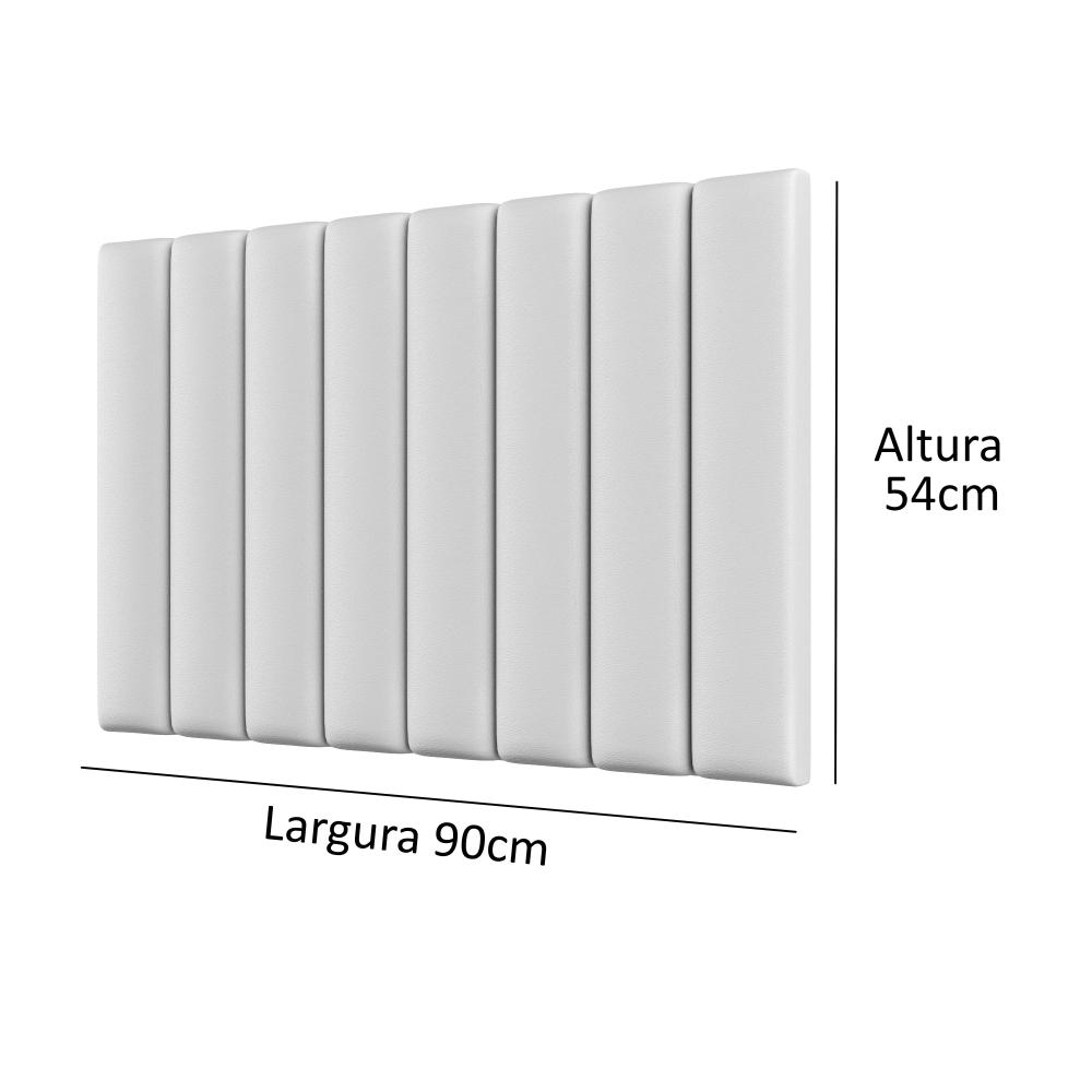 Cabeceira Estofada Corino Para Cama Box Solteiro 0,90 Sophia - Branco - Lojas RPM