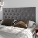 Cabeceira Estofada Painel Cama Box Casal 1,40 Decoração Quarto Paris Com Captonê - Cinza Suede - Rpm Móveis