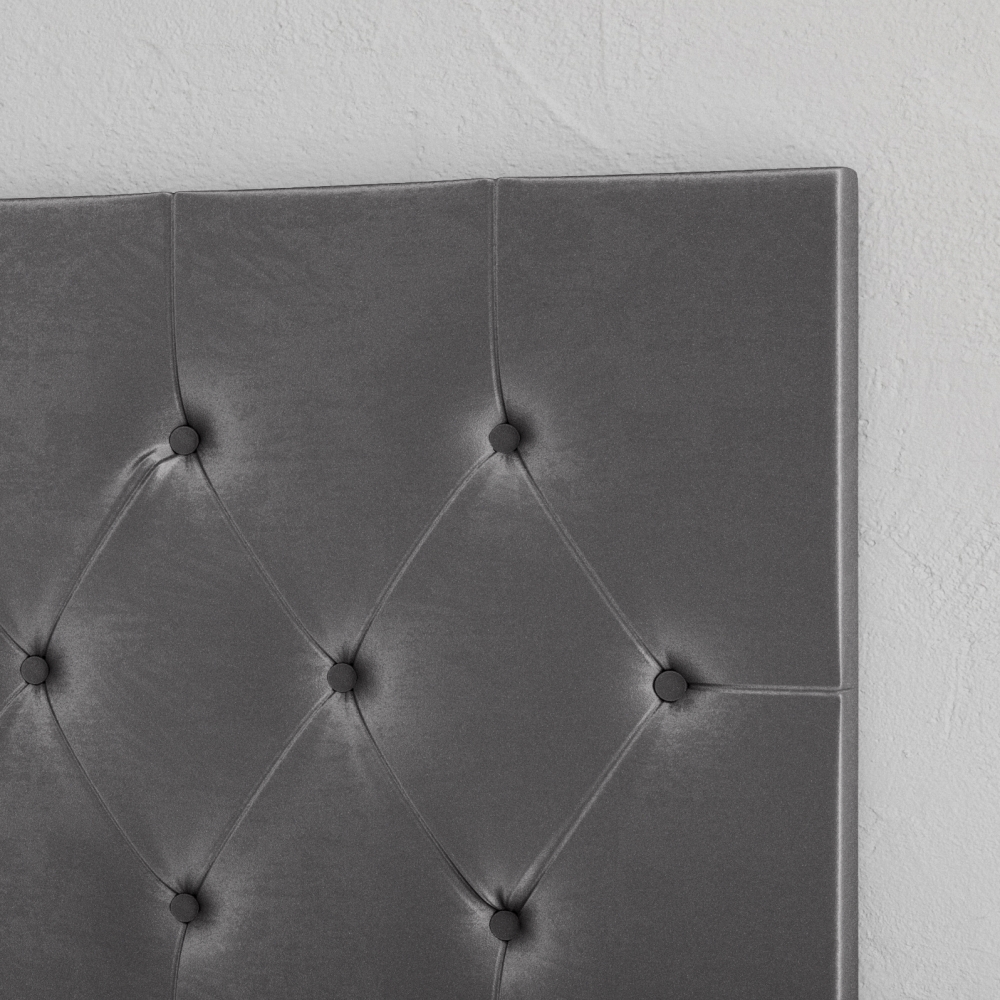 Cabeceira Estofada Painel Cama Box Casal 1,40 Decoração Quarto Paris Com Captonê - Cinza Suede - Rpm Móveis