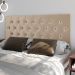 Cabeceira Estofada Painel Quarto Cama Box Casal 1,60 Moderna Paris Com Captonê - Bege Suede - Rpm Móveis