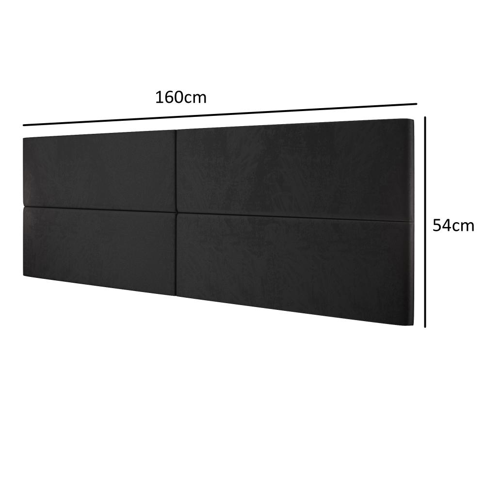 Cabeceira Estofada Suede Para Cama Box Casal Queen 1,60 Capri - Preto - Lojas RPM 