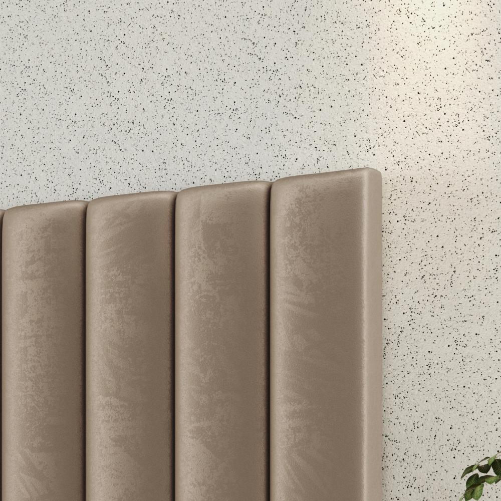 Cabeceira Estofada Suede Para Cama Box Solteiro 0,90 Sophia - Bege - Lojas RPM