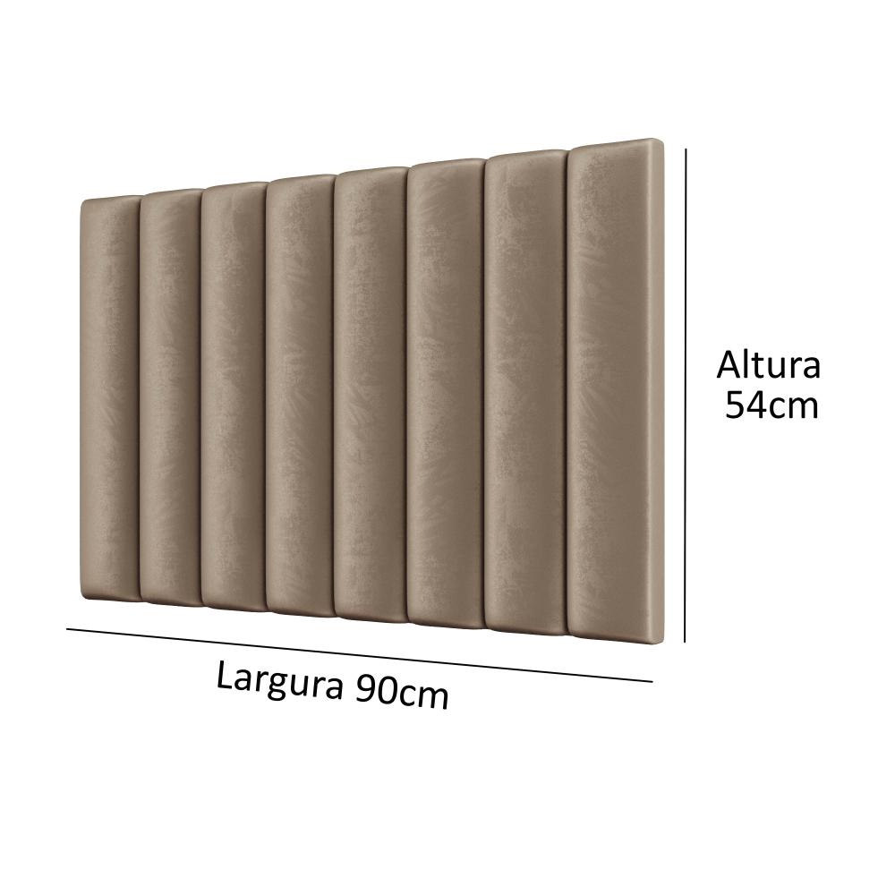Cabeceira Estofada Suede Para Cama Box Solteiro 0,90 Sophia - Bege - Lojas RPM