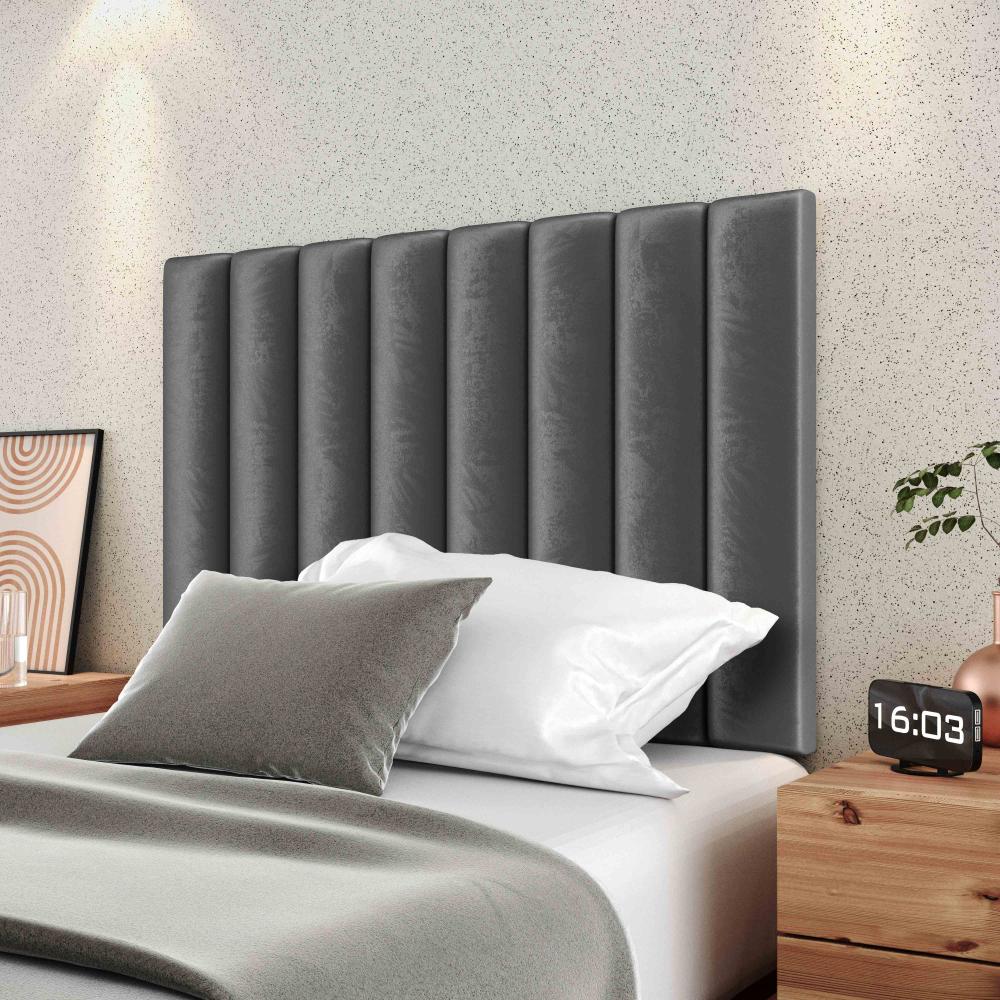 Cabeceira Estofada Suede Para Cama Box Solteiro 0,90 Sophia - Cinza - Lojas RPM 