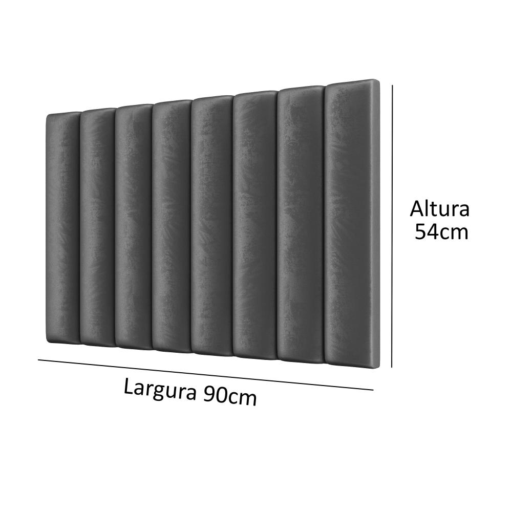 Cabeceira Estofada Suede Para Cama Box Solteiro 0,90 Sophia - Cinza - Lojas RPM 