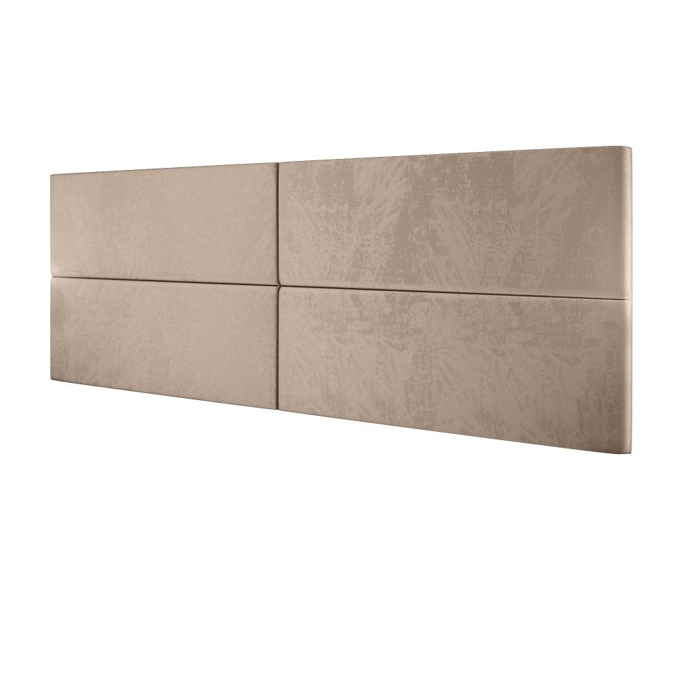 Cabeceira Estofada Suede Para Cama Casal Box 1,40 Capri - Bege - Lojas RPM 