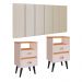 Cabeceira Modular Painel Cama Box Casal Queen 1,60 Júlia Areia Jogo Quarto 2 Mesinhas Gavetas Multiuso Vintage Classic New Off/Cinamomo- RPM