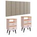 Cabeceira Modular Painel Cama Box Casal Queen 1,60 Júlia Bege Linho Jogo Quarto 2 Mesinhas Gavetas Multiuso Vintage Classic New Off/Cinamomo - RPM