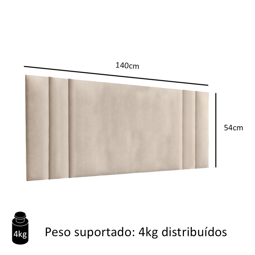 Cabeceira Para Cama Casal Luana 1,40 Estofada Suede - Areia - RPM Móveis