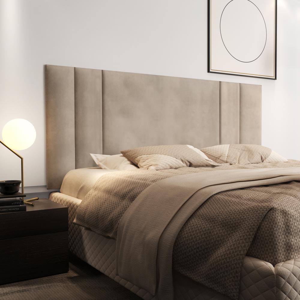 Cabeceira Para Cama Casal Luana 1,40 Estofada Suede - Bege - RPM Móveis