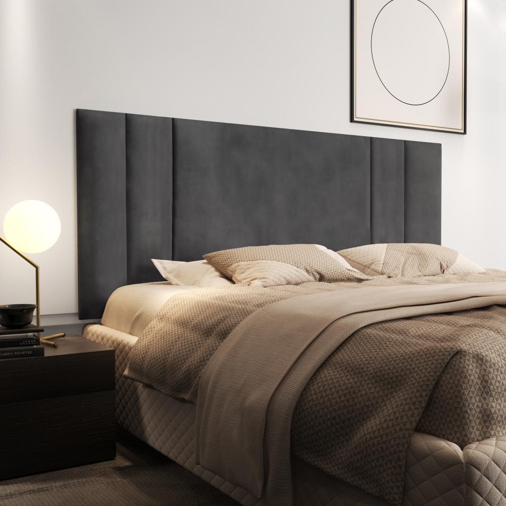 Cabeceira Para Cama Casal Luana 1,40 Estofada Suede - Cinza - RPM Móveis