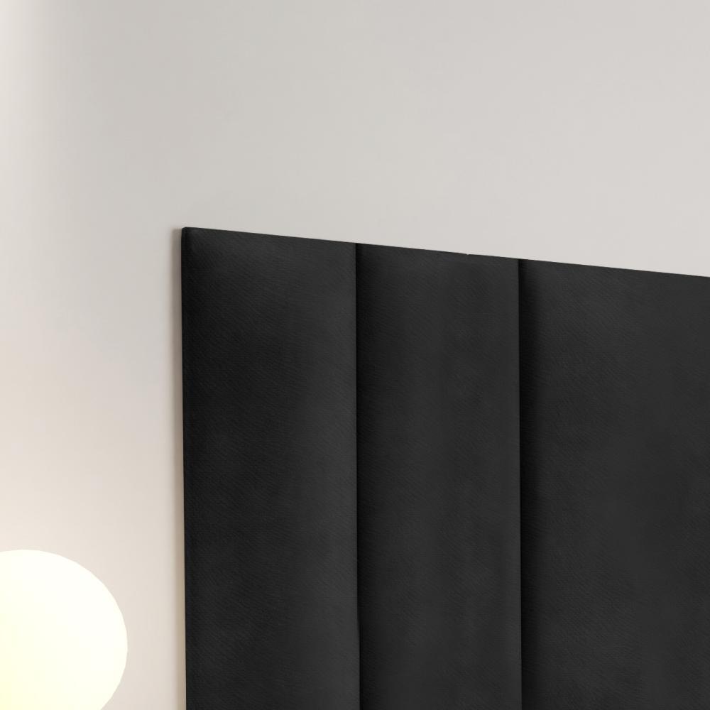 Cabeceira Para Cama Casal Queen Luana 1,60 Estofada Suede - Preto - RPM Móveis