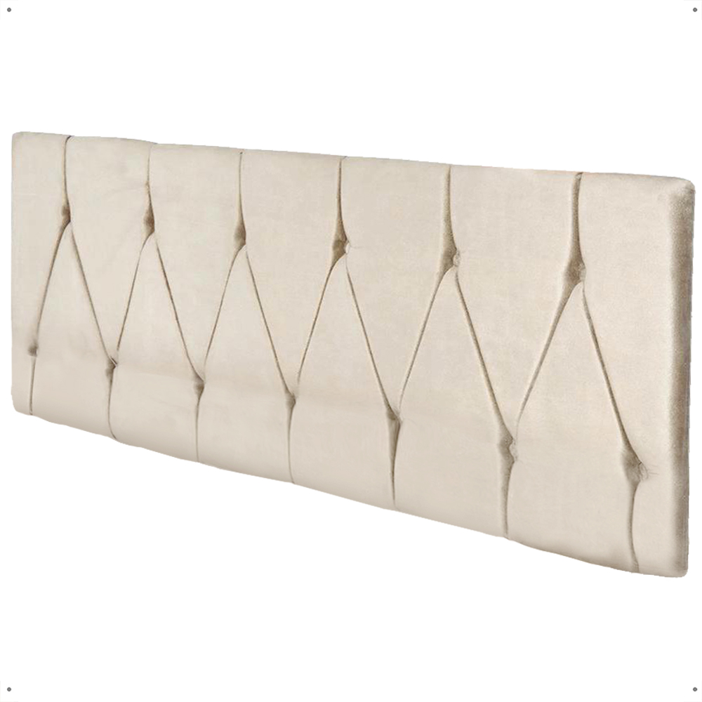 Cabeceira Parede Capitonê Estofado Suede Cama Box Queen 1,60 Quarto Casal Decoração Retrô - Areia - RPM