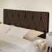 Cabeceira Parede Capitonê Estofado Suede Cama Box Queen 1,60 Quarto Casal Decoração Retrô - Marrom - RPM