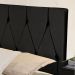Cabeceira Parede Capitonê Estofado Suede Cama Box Queen 1,60 Quarto Casal Decoração Retrô - Preto - RPM