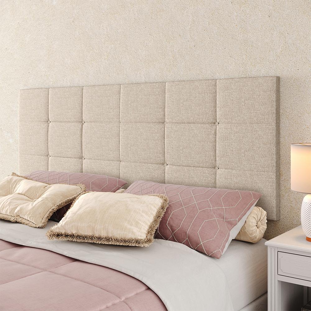 Cabeceira Suspensa Decoração Quarto Cama Casal Queen 1,60 Bia - Linho Bege - Lojas RPM