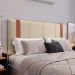 Cabeceira Suspensa Estofada Parise Cama Box Queen 1,60 Decoração Clássica Quarto Casal Proteção Parede Bege Suede - Lojas RPM