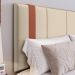 Cabeceira Suspensa Estofada Parise Cama Box Queen 1,60 Decoração Clássica Quarto Casal Proteção Parede Bege Suede - Lojas RPM