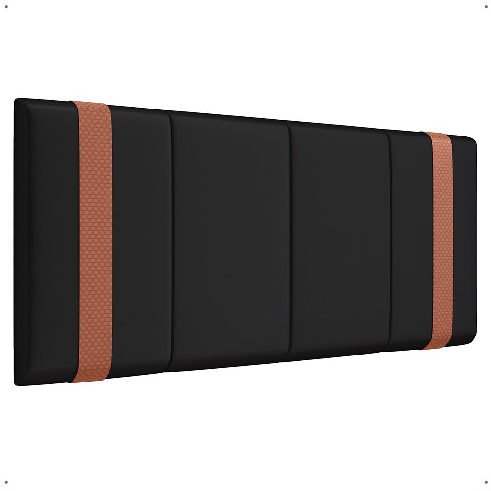 Cabeceira Suspensa Estofada Parise Cama Box Queen 1,60 Decoração Clássica Quarto Casal Proteção Parede Preto Suede - Lojas RPM