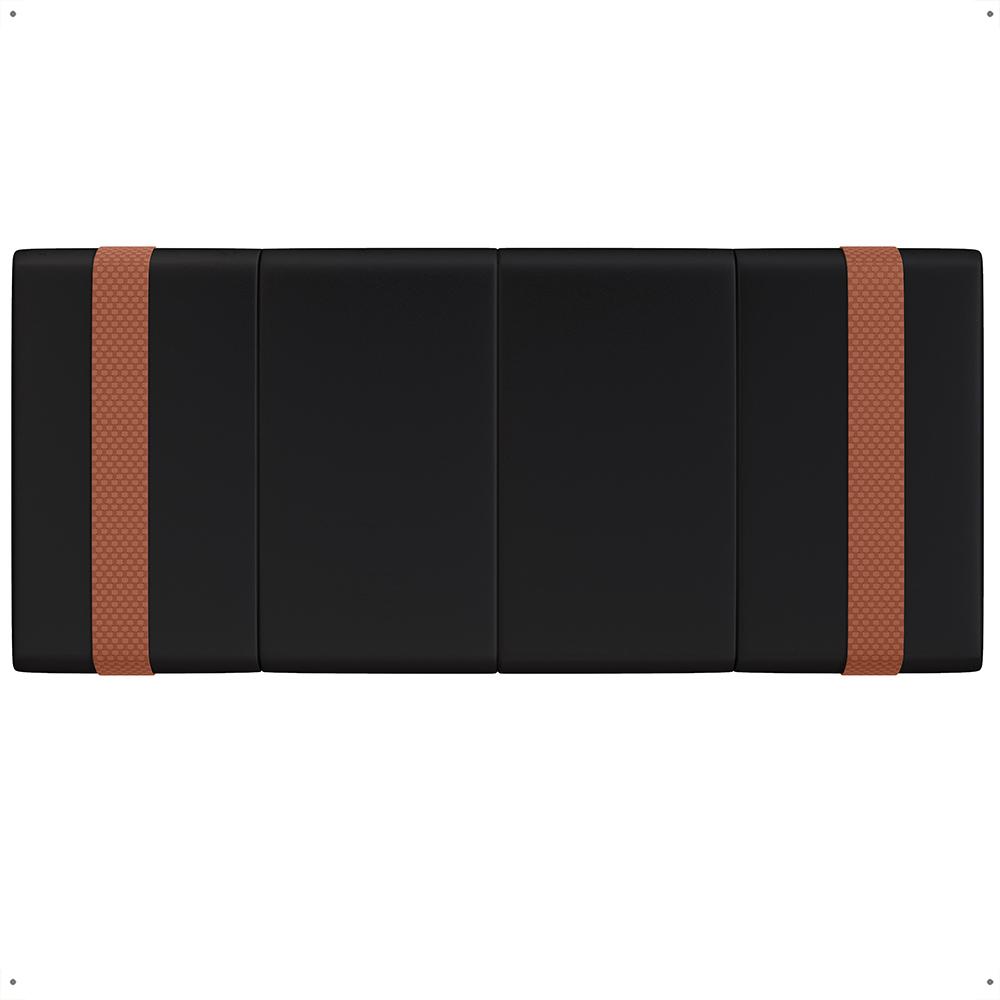 Cabeceira Suspensa Estofada Parise Cama Box Queen 1,60 Decoração Clássica Quarto Casal Proteção Parede Preto Suede - Lojas RPM