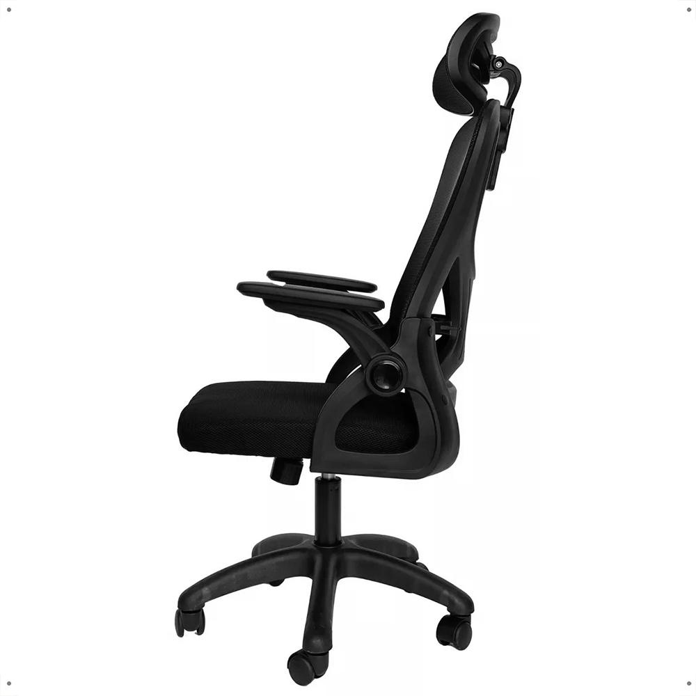 Cadeira Office Giratória Columbus Altura Regulável Sistema Relax Apoio Cabeça Assento Confortável Tela Mesh Preto - Lojas RPM