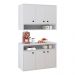 Conjunto Cozinha Completa Armário e Aparador Buffet Suspenso Organizador Nicho 3 Portas Jéssica - Branco - Lojas RPM