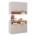 Conjunto Cozinha Completa Armário e Aparador Buffet Suspenso Organizador Nicho 3 Portas Jéssica - Off White-Cinamomo - Lojas RPM