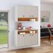 Conjunto Cozinha Completa Armário e Aparador Buffet Suspenso Organizador Nicho 3 Portas Jéssica - Off White-Cinamomo - Lojas RPM