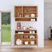 Conjunto Cozinha Completa Armário e Aparador Buffet Suspenso Organizador Nicho 3 Portas Jéssica - Off White-Cinamomo - Lojas RPM