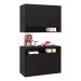 Conjunto Cozinha Completa Armário e Aparador Buffet Suspenso Organizador Nicho 3 Portas Jéssica - Preto - Lojas RPM