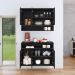 Conjunto Cozinha Completa Armário e Aparador Buffet Suspenso Organizador Nicho 3 Portas Jéssica - Preto - Lojas RPM