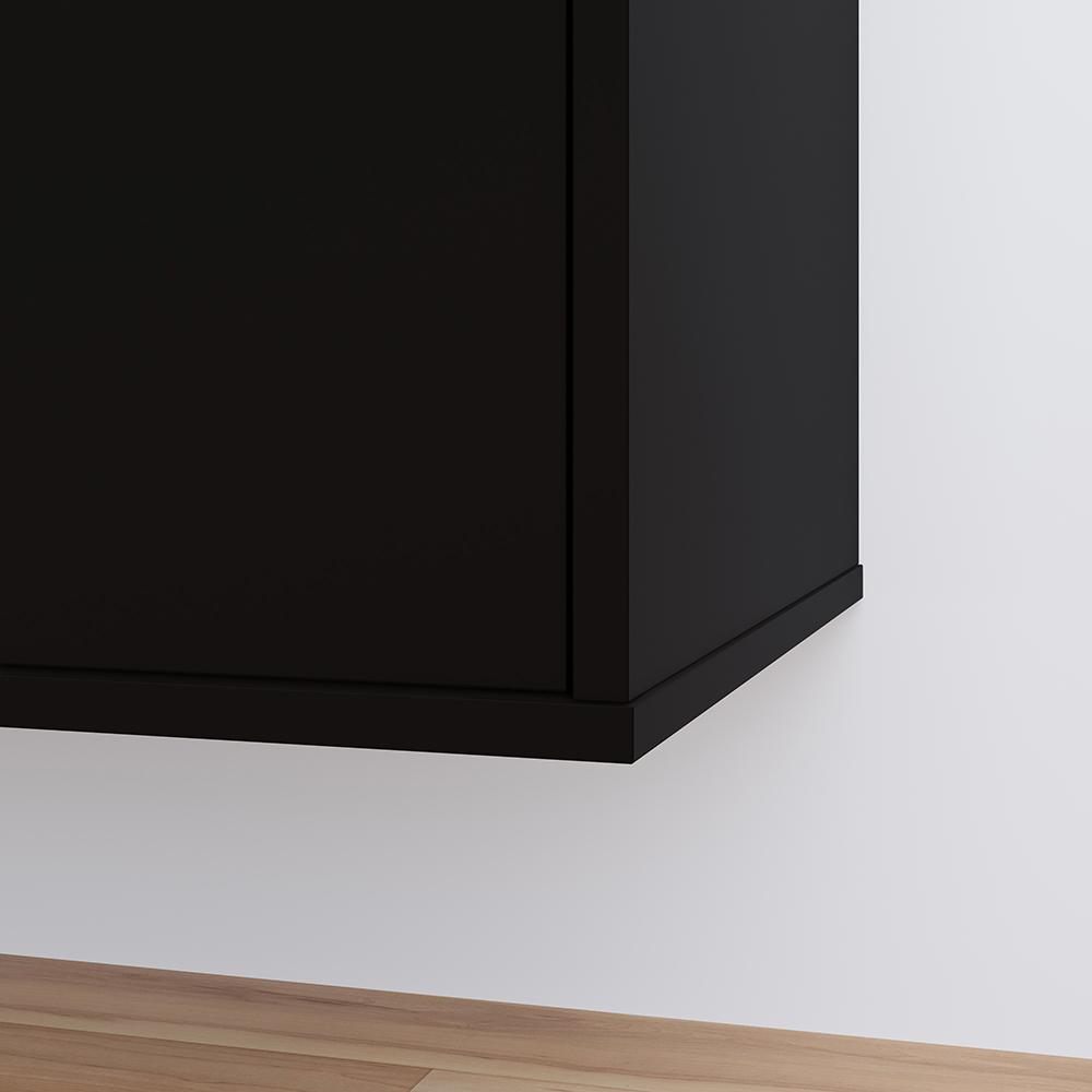 Conjunto Cozinha Completa Armário e Aparador Buffet Suspenso Organizador Nicho 3 Portas Jéssica - Preto - Lojas RPM