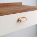 Conjunto Quarto 2 Mesas Cabeceira Retrô Mesinha Lateral Cama E Penteadeira Suspensa Organizadora Decoração Ambiente Off White/Freijó - RPM Móveis
