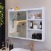 Espelheira Armário Banheiro 60 cm Espelho Porta Prateleira Organizadora Lavabo Luxo - Branco