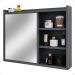 Espelheira Armário Banheiro 60 cm Espelho Porta Prateleira Organizadora Lavabo Luxo - Cinza