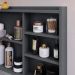 Espelheira Armário Banheiro 60 cm Espelho Porta Prateleira Organizadora Lavabo Luxo - Cinza